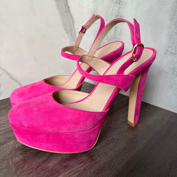 💕Stuart Weitzman Women’s Avenue 130 Platform Barbie Pink - Picture 3 of 5